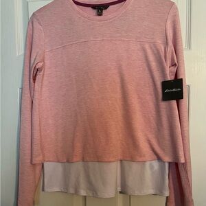 Eddie Bauer Pink and White Kids Short Sleeve Tee